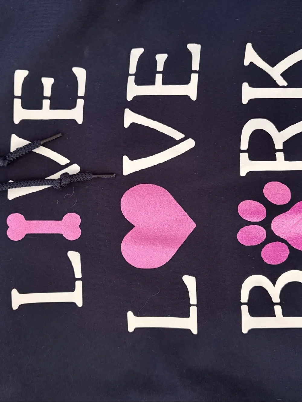 Custom made Live Love Bark Navy Hoodie - Dog Lover Hoodie XXL